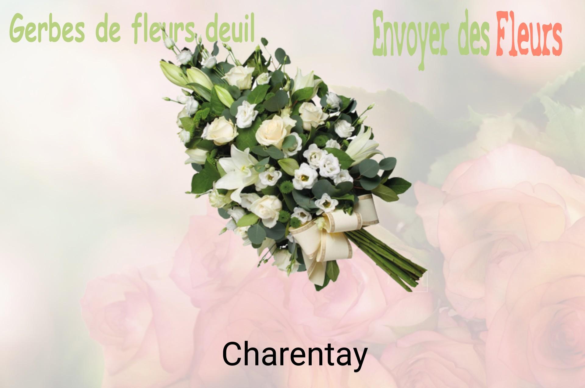Gerbe de fleurs de deuil livrée à Charentay